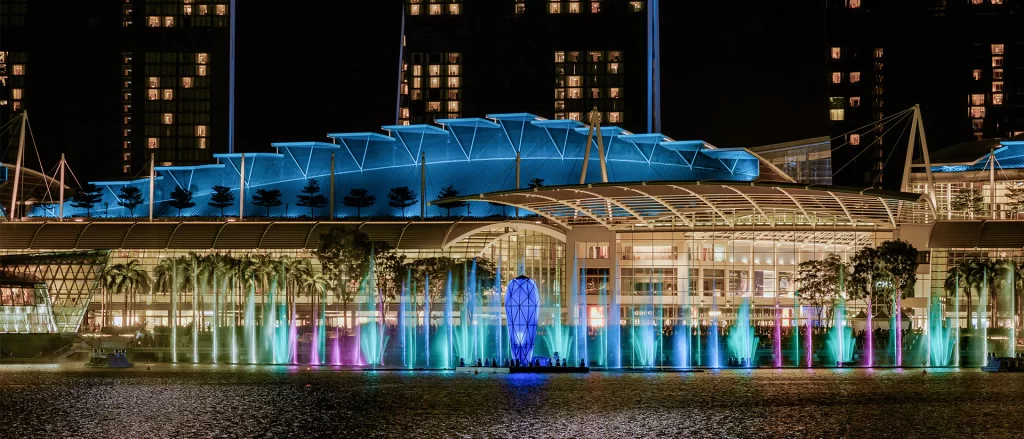 Spectra light and water show: image sourced from Marina Bay Sands. Singapore Itinerary 2025.